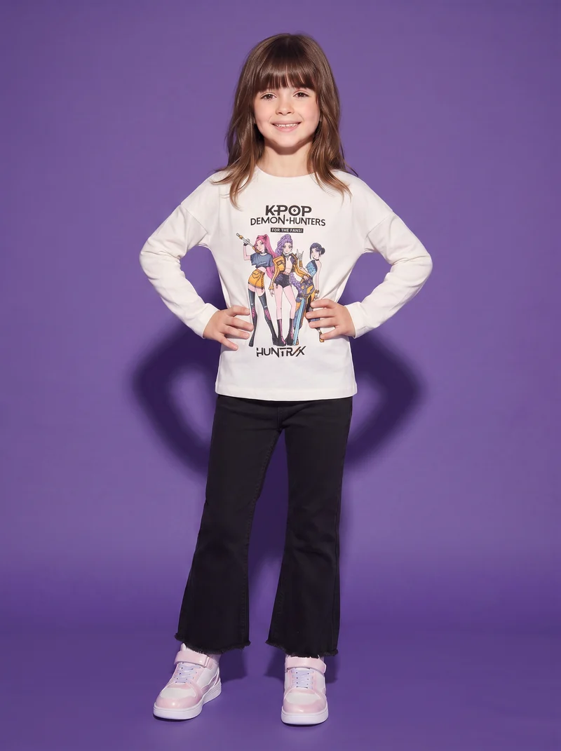 T-shirt manica lunga K-Pop demon hunters - Bianco