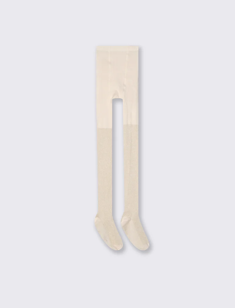 Calze da bambina effetto brillantinato e metallizzato - Beige