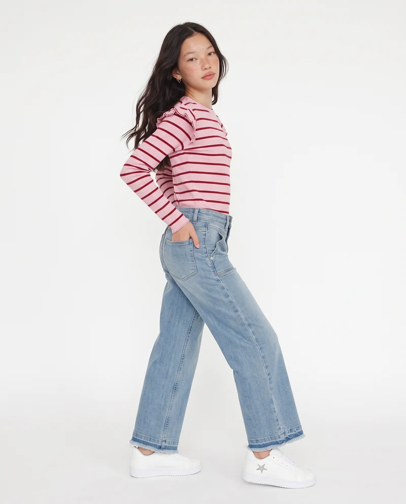 T-shirt a righe con rouches eleganti - Righe