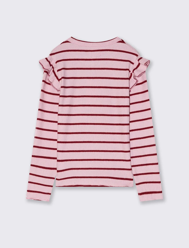 T-shirt a righe con rouches eleganti - Righe