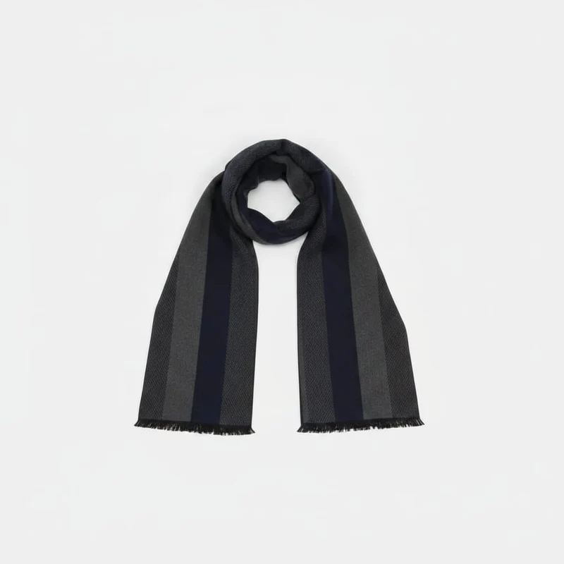 Sciarpa uomo righe verticali larghe - Blu
