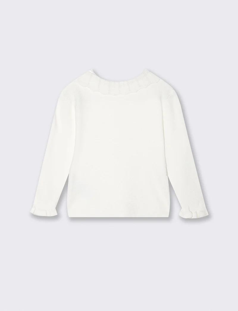 Maglia e maglioncino colletto romantico - Bianco panna