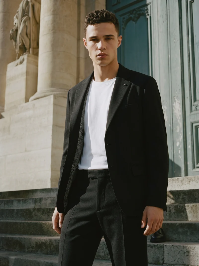 Blazer Formal Fit con Dettagli Eleganti - Nero
