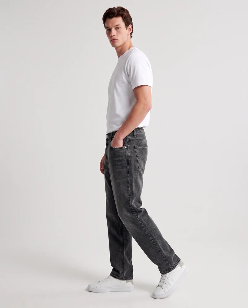 Jeans baggy fit grigio medio slavato - Grigio