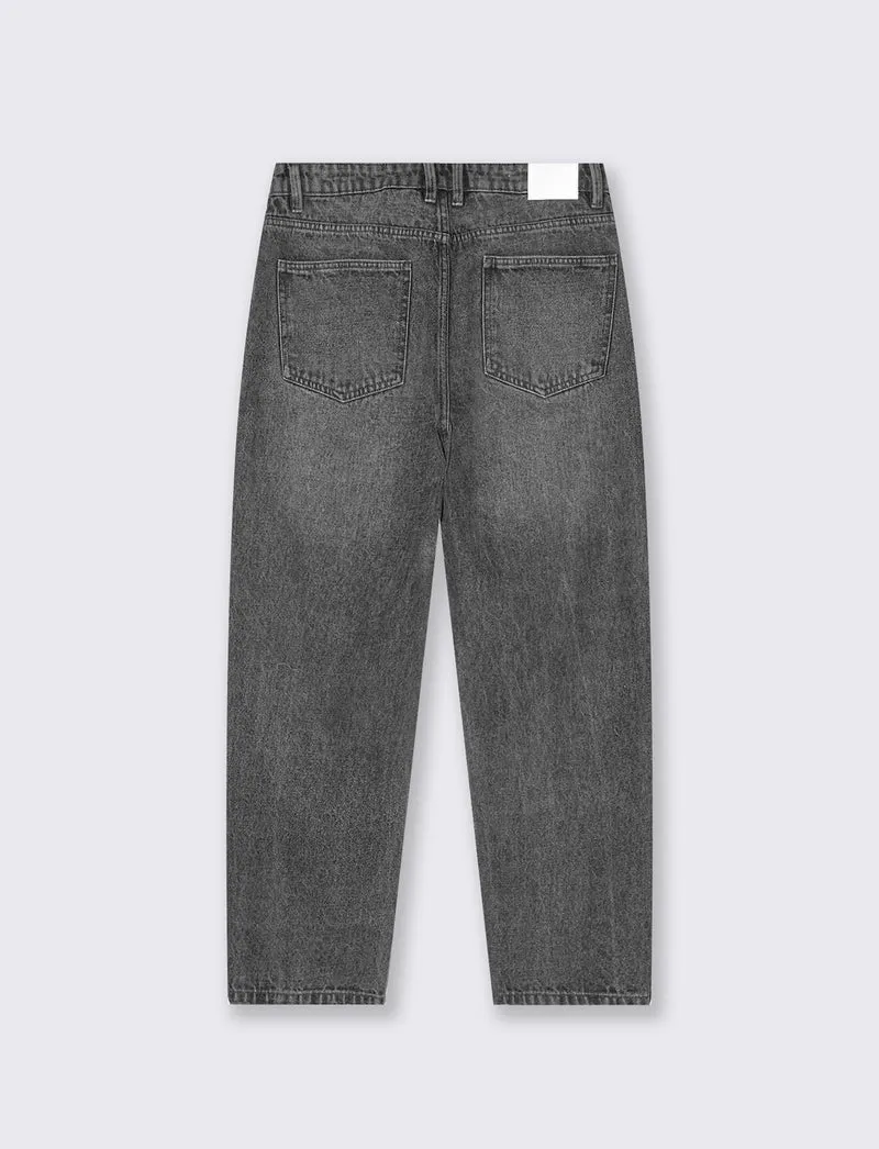 Jeans baggy fit grigio medio slavato - Grigio