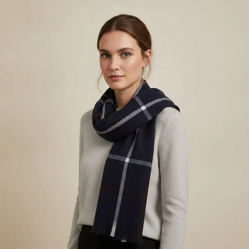 Sciarpa uomo a quadri eleganti - Blu