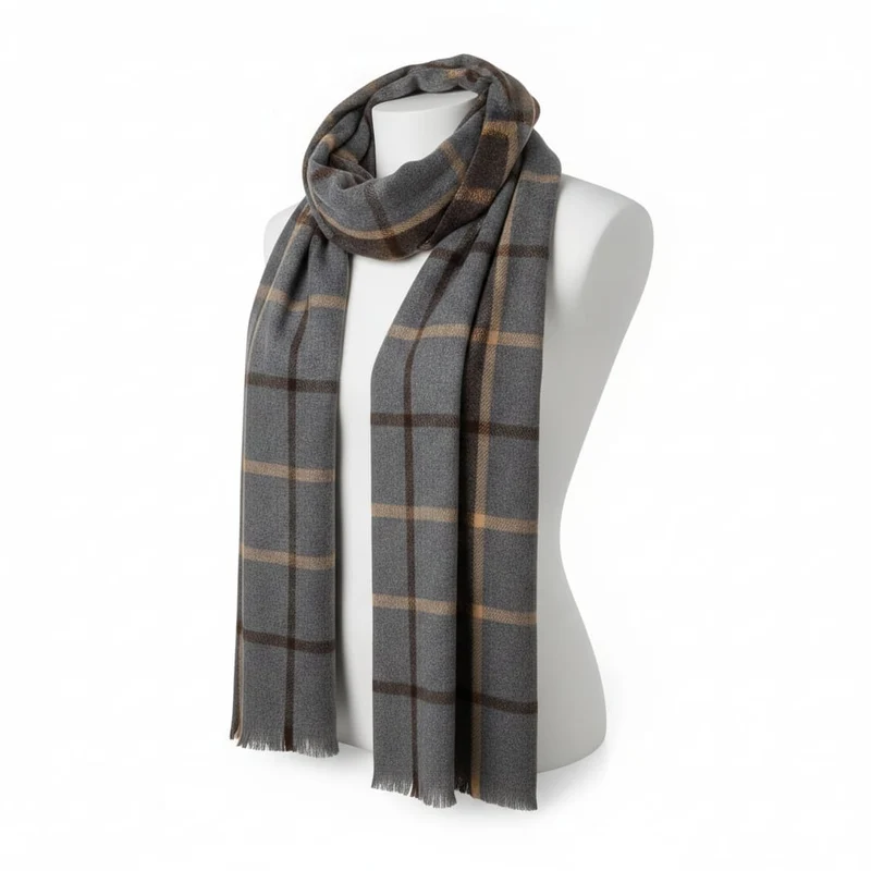 Sciarpa uomo a quadri eleganti - Grigio