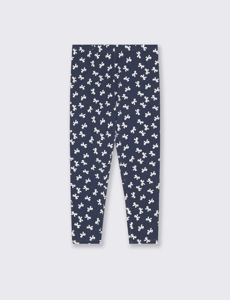 Leggings elasticizzati in cotone per bambina - Blu