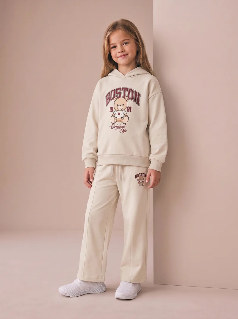 Pantafitness Jogger in Cotone per Bambina - Beige