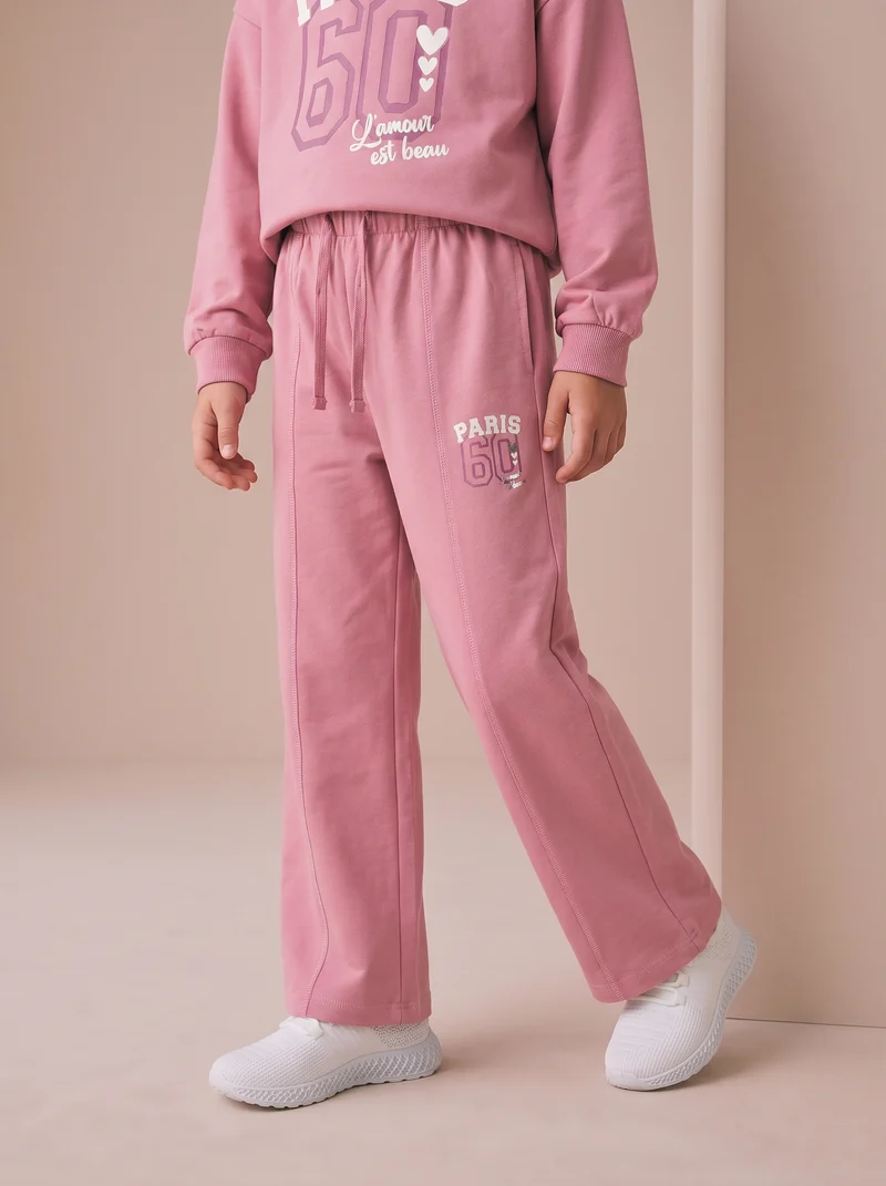 Pantafitness Jogger in Cotone per Bambina - Rosa candy