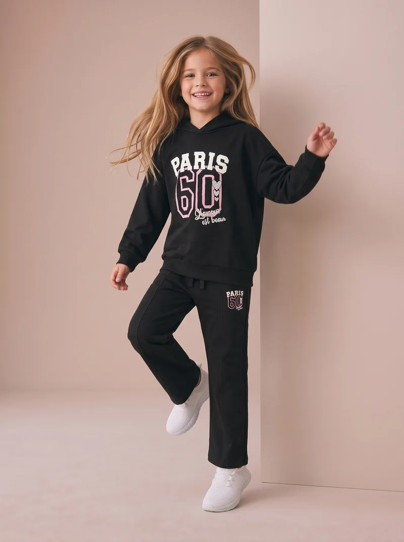 Pantafitness Jogger in Cotone per Bambina - Nero