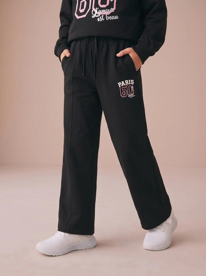 Pantafitness Jogger in Cotone per Bambina - Nero
