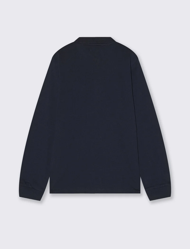 T-shirt con colletto e ricamo elegante - Blu