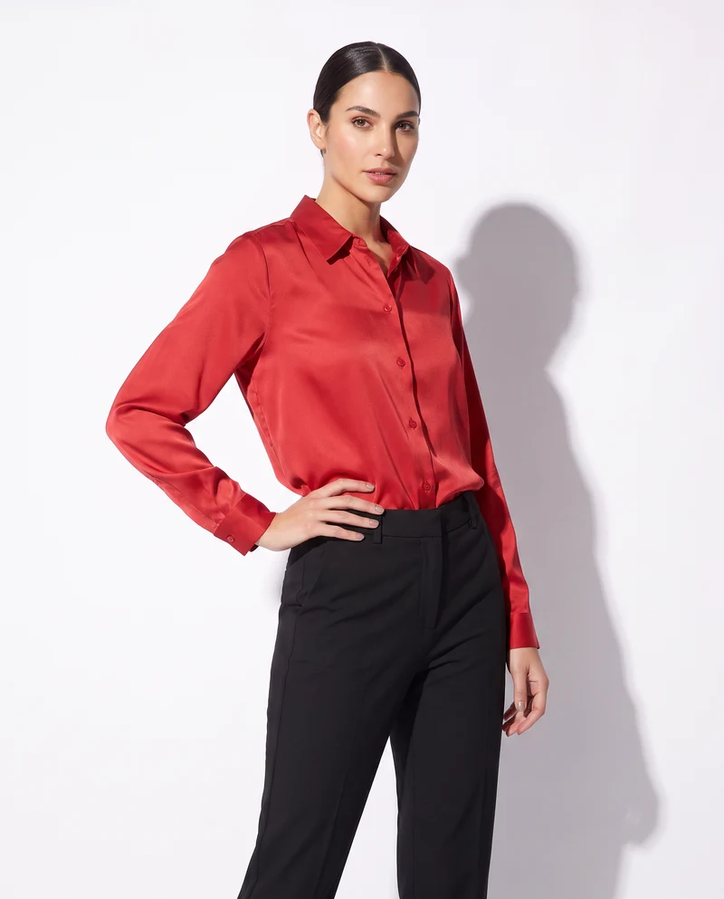 Camicie manica lunga eleganti e versatili - Rosso