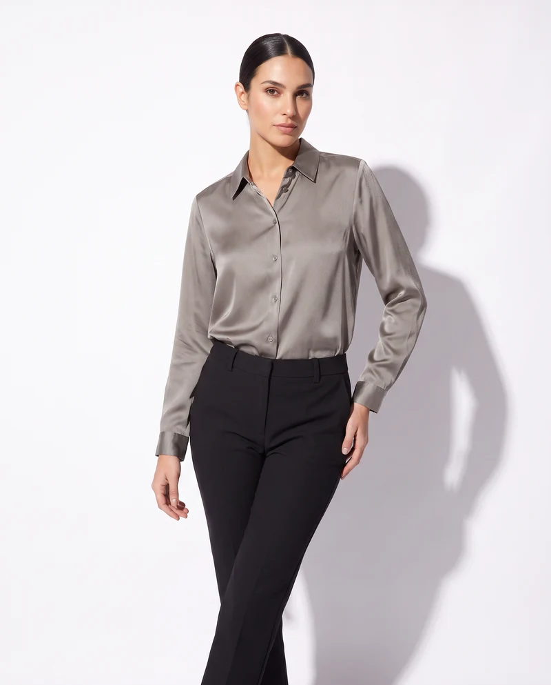 Camicie manica lunga eleganti e versatili - Grigio tortora