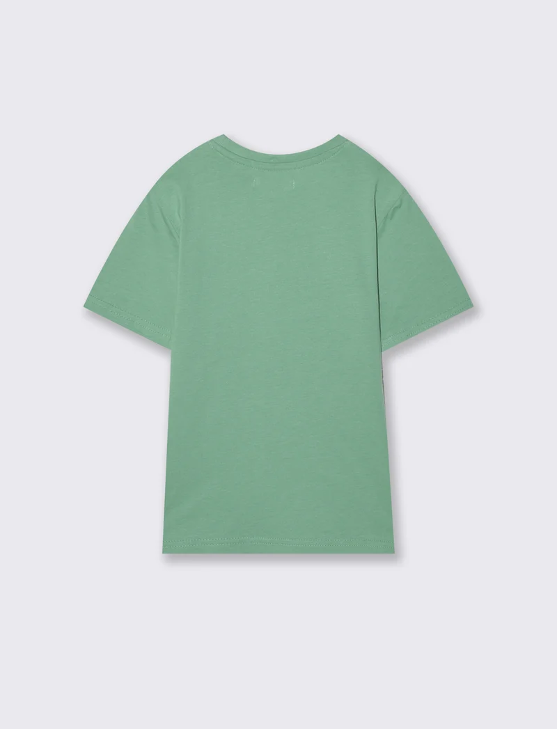 T-shirt estiva in cotone con stampa - Verde mela
