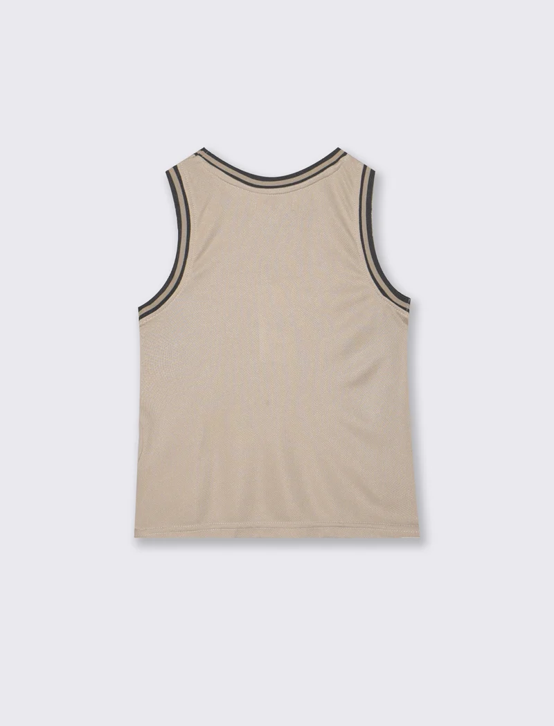 Canotta beach volley con stile college - Beige