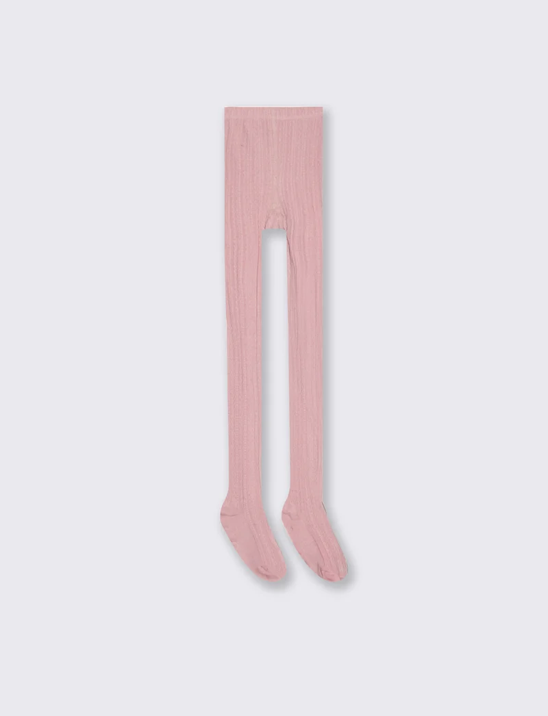 Calze elastiche con motivo ad intreccio morbido - Rosa