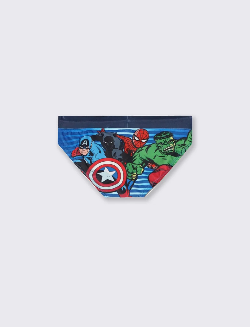 Costume slip Avengers in tessuto elastico - Blu navy
