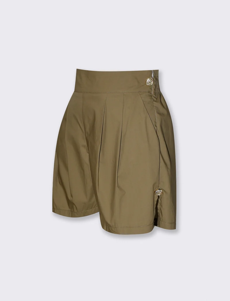 Shorts donna vita alta con bottoni - Ve.milit.