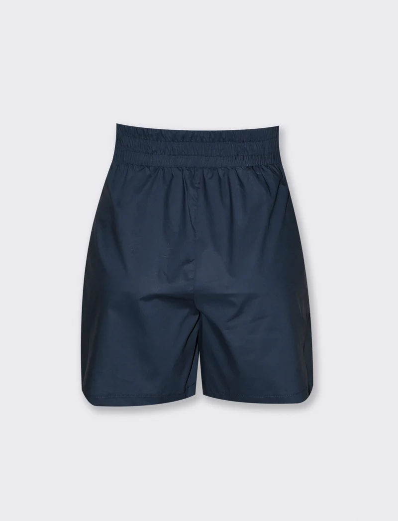 Shorts donna vita alta con bottoni - Blu