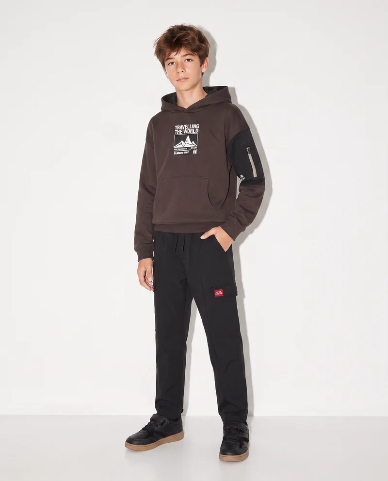 Pantaloni tecnici con coulisse casual - Nero