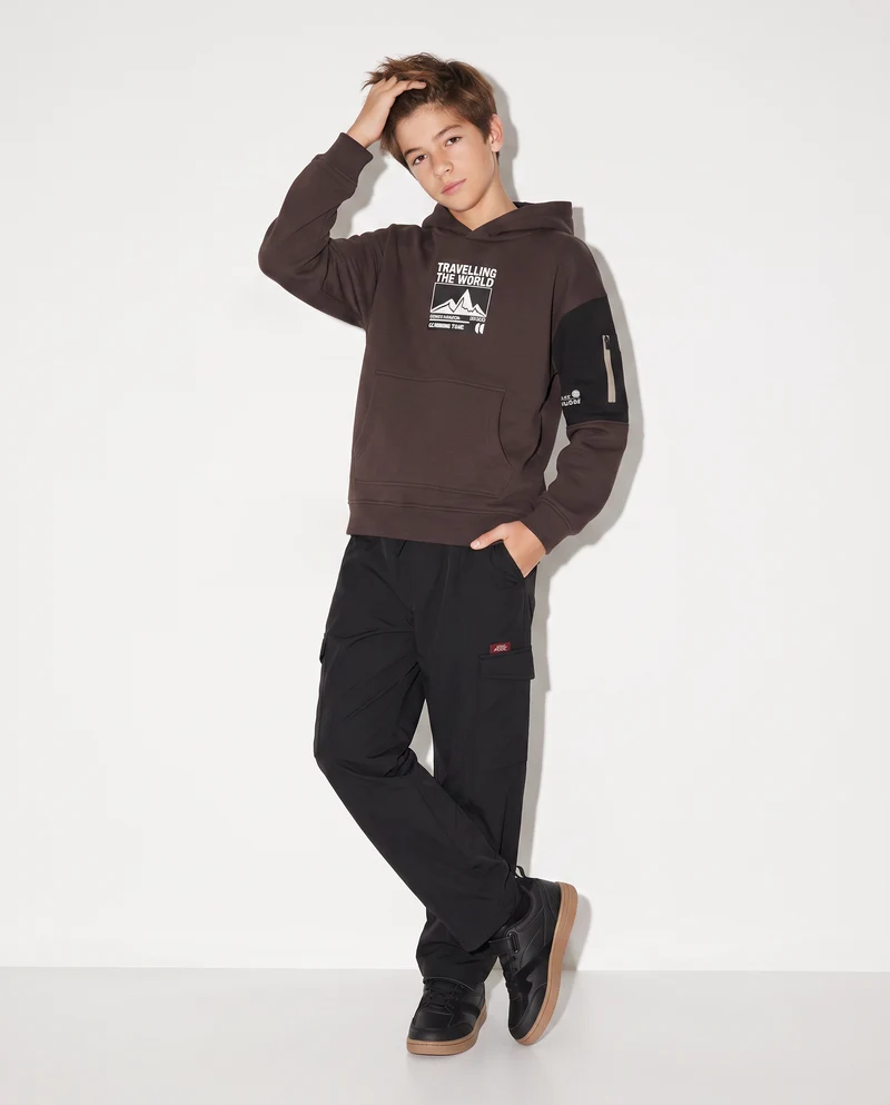Pantaloni tecnici con coulisse casual - Nero
