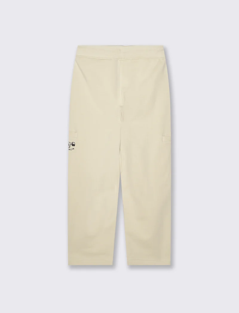 Jogger in felpa con tasche laterali - Beige