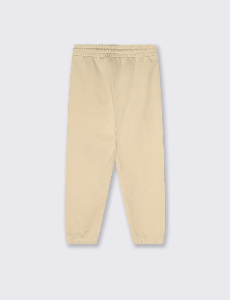 Jogger in felpa con stampa college - Beige