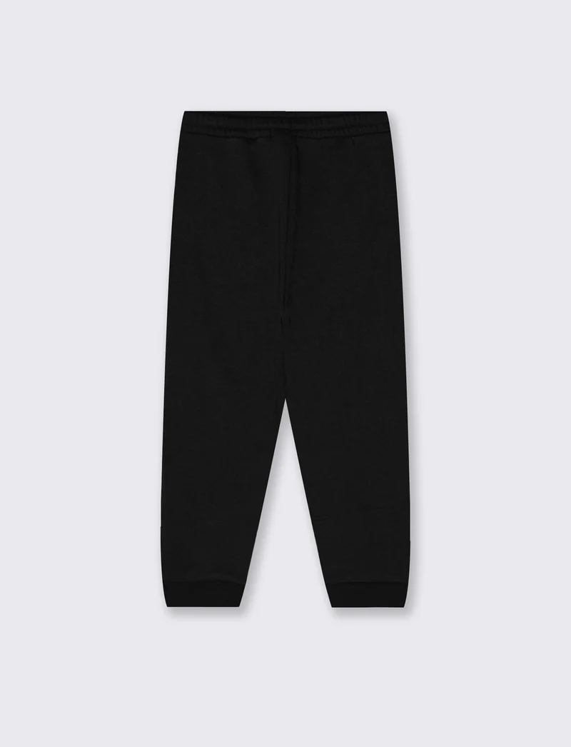 Jogger in felpa con stampa college - Nero