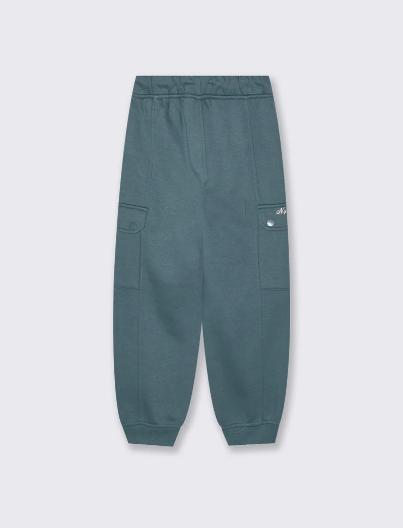 Jogger in felpa con tasche e stile retrò - Verde