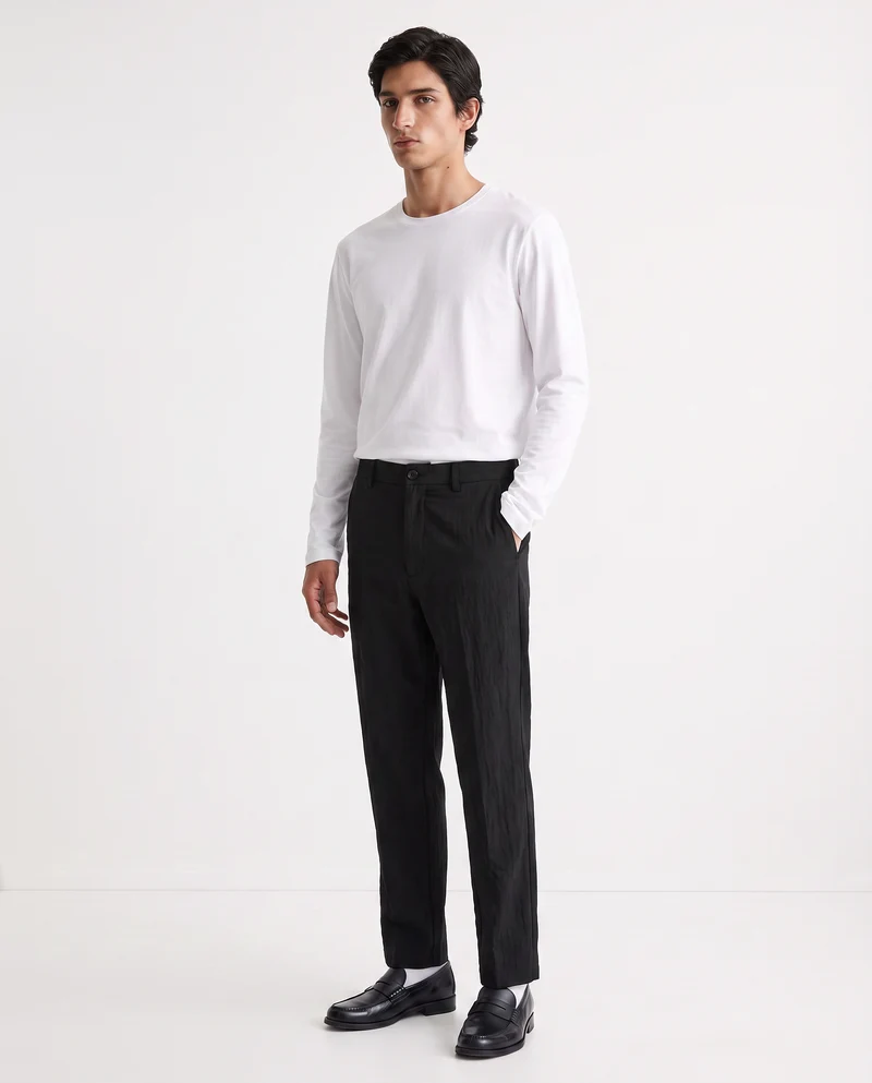 Pantaloni Chino Pinces Straight Fit - Nero