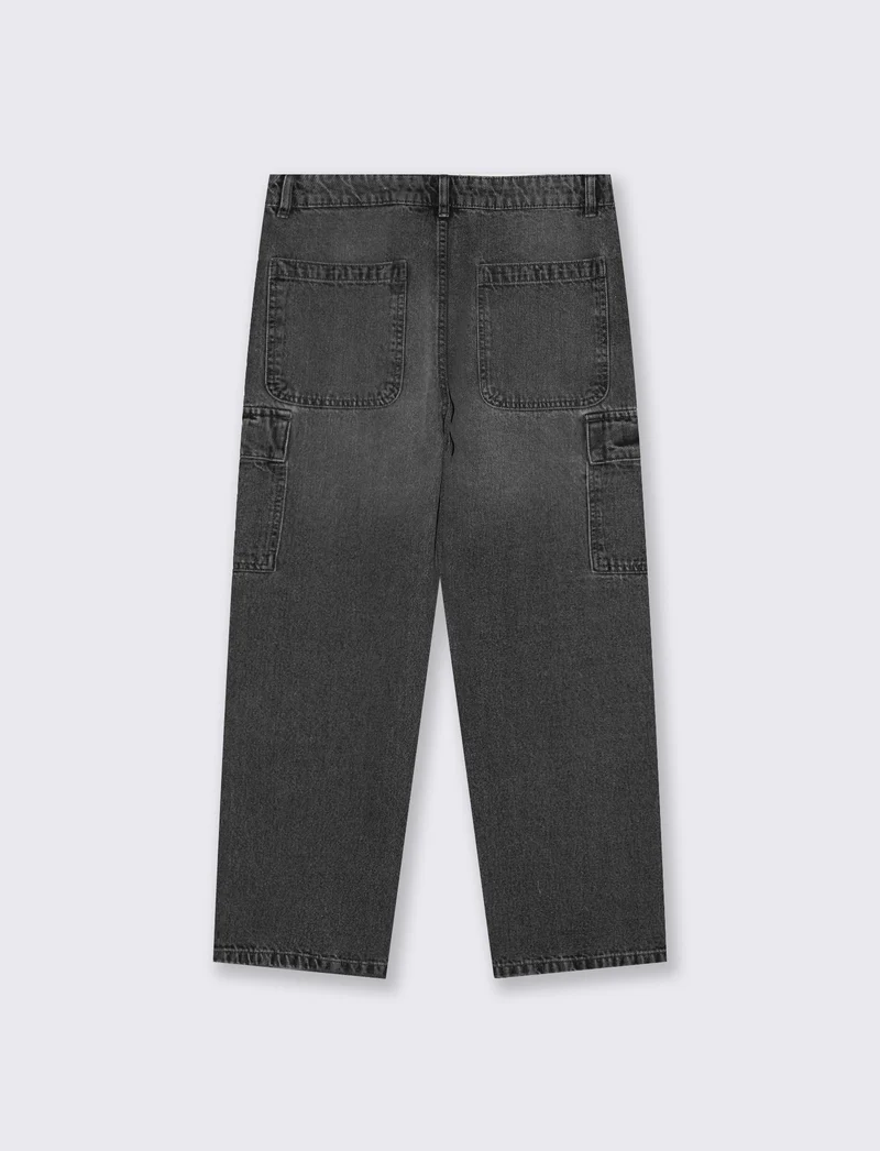 JEANS BAGGY CARGO FIT CON TASCONI SLAVATI - Grigio