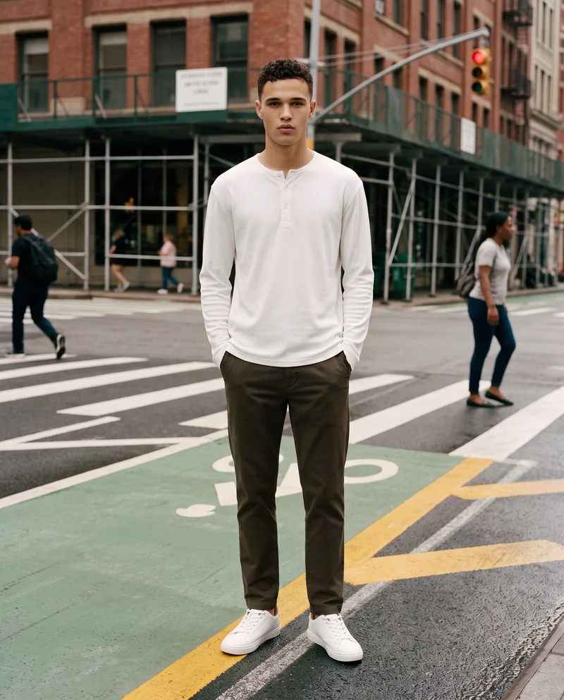 Pantaloni Chino Regular Fit in Twill - Grigio fango