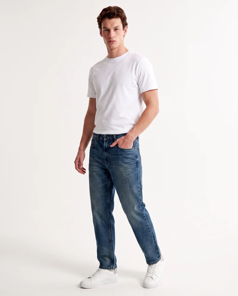 Jeans Blu Medio Straight Fit Cinque Tasche - Denim