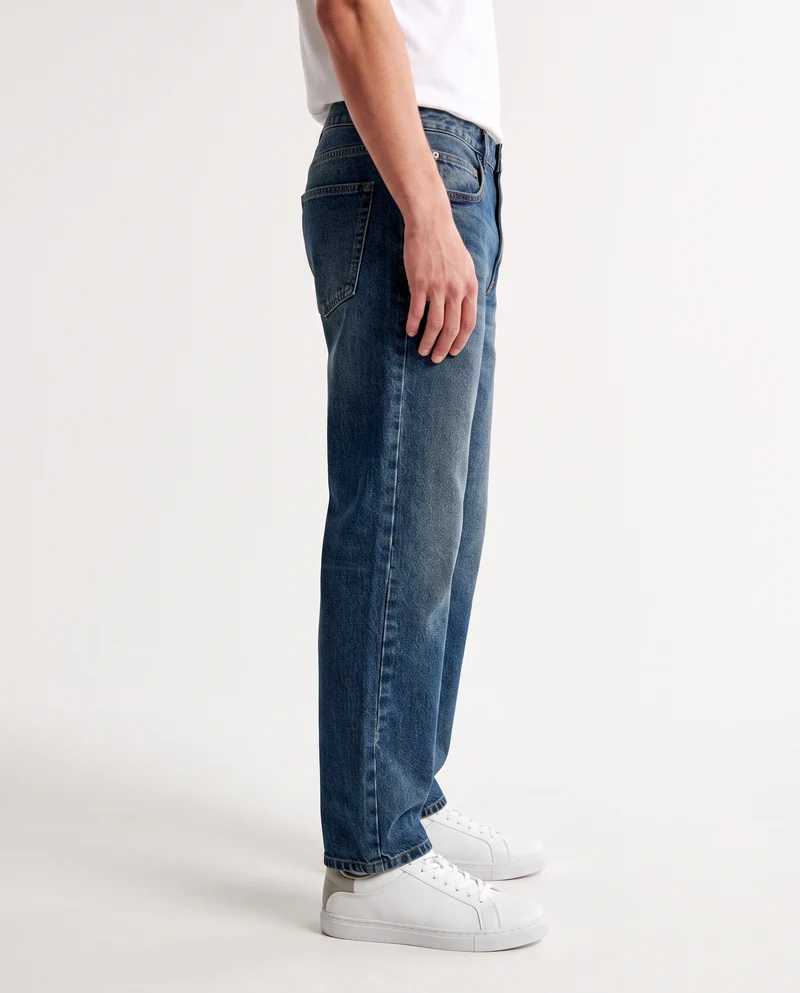 Jeans Blu Medio Straight Fit Cinque Tasche - Denim