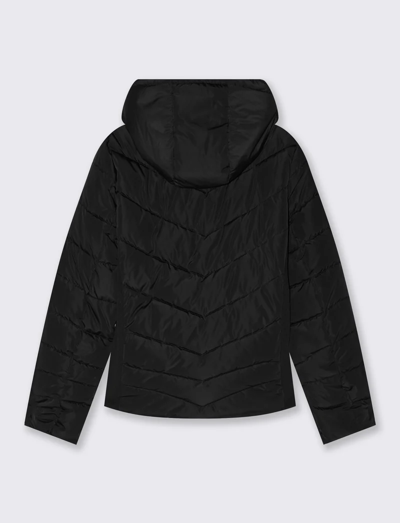 Giubbino slim con cappuccio elegante - Nero