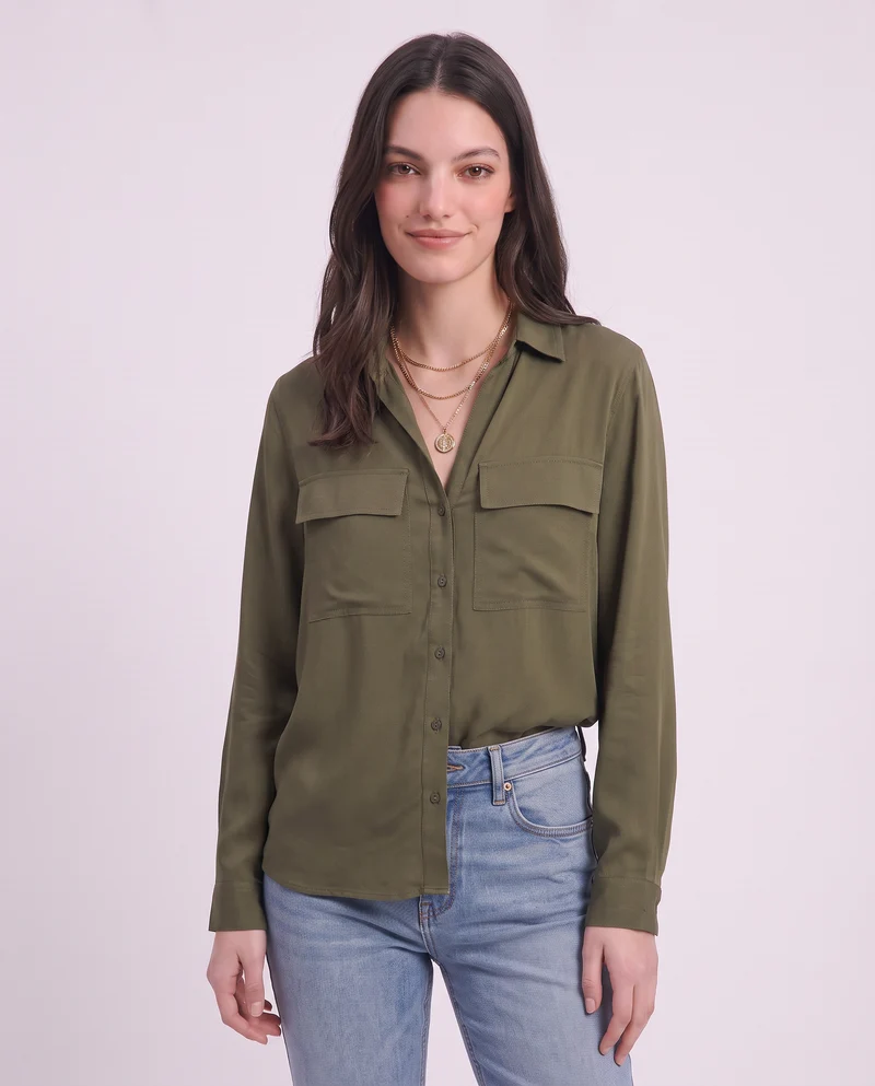 Camicia manica lunga con tasche frontali - Ve.milit.