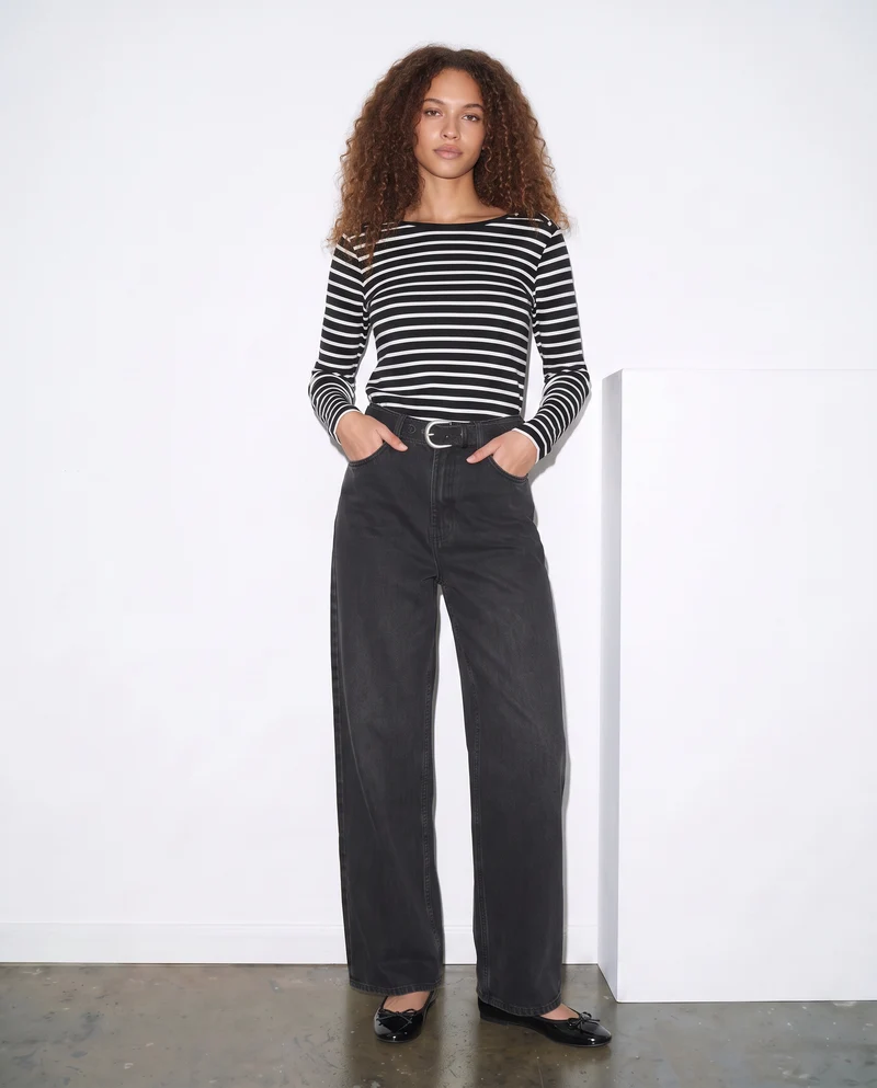 Jeans coulotte wide leg - Nero