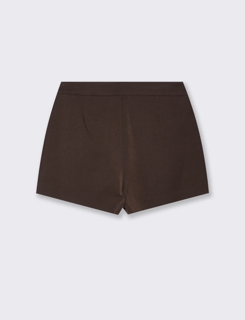 Gonna pantalone mini con finta tasca - Nero