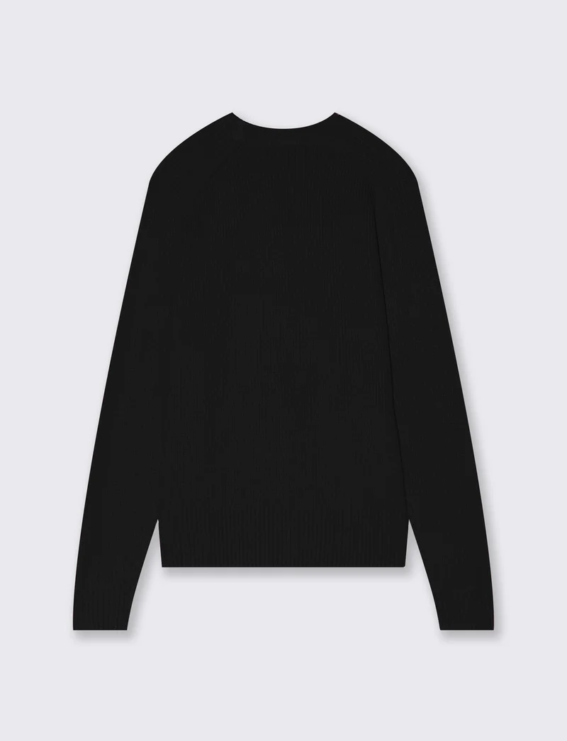 Maglia manica lunga girocollo versatile - Nero