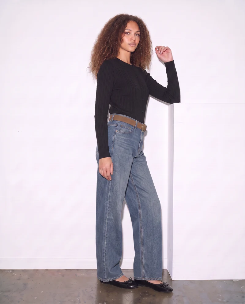 Cardigan a trecce con manica lunga - Nero