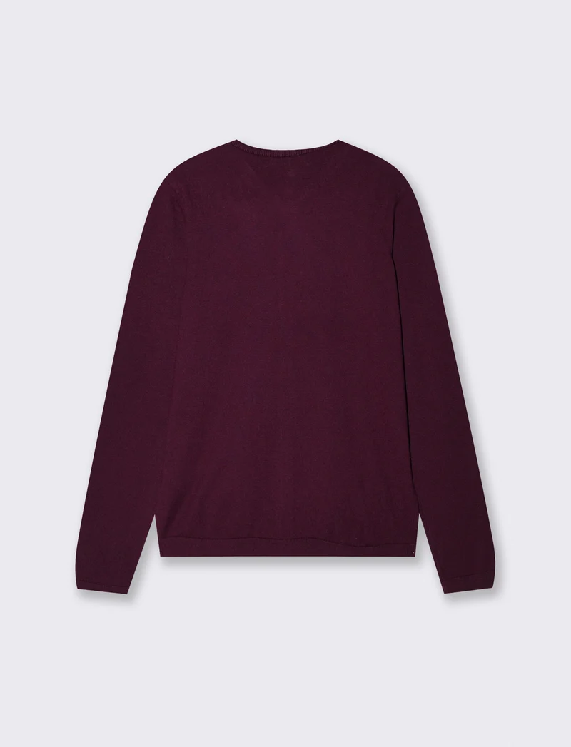 Cardigan Lungo con Bordino Lurex - Bordeaux
