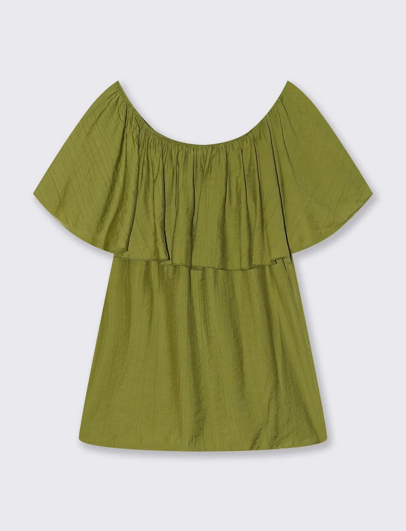 Casacca manica corta scollo a barca donna - Verde