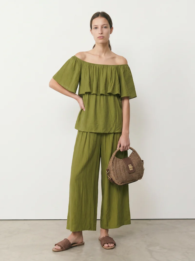 Casacca manica corta scollo a barca donna - Verde