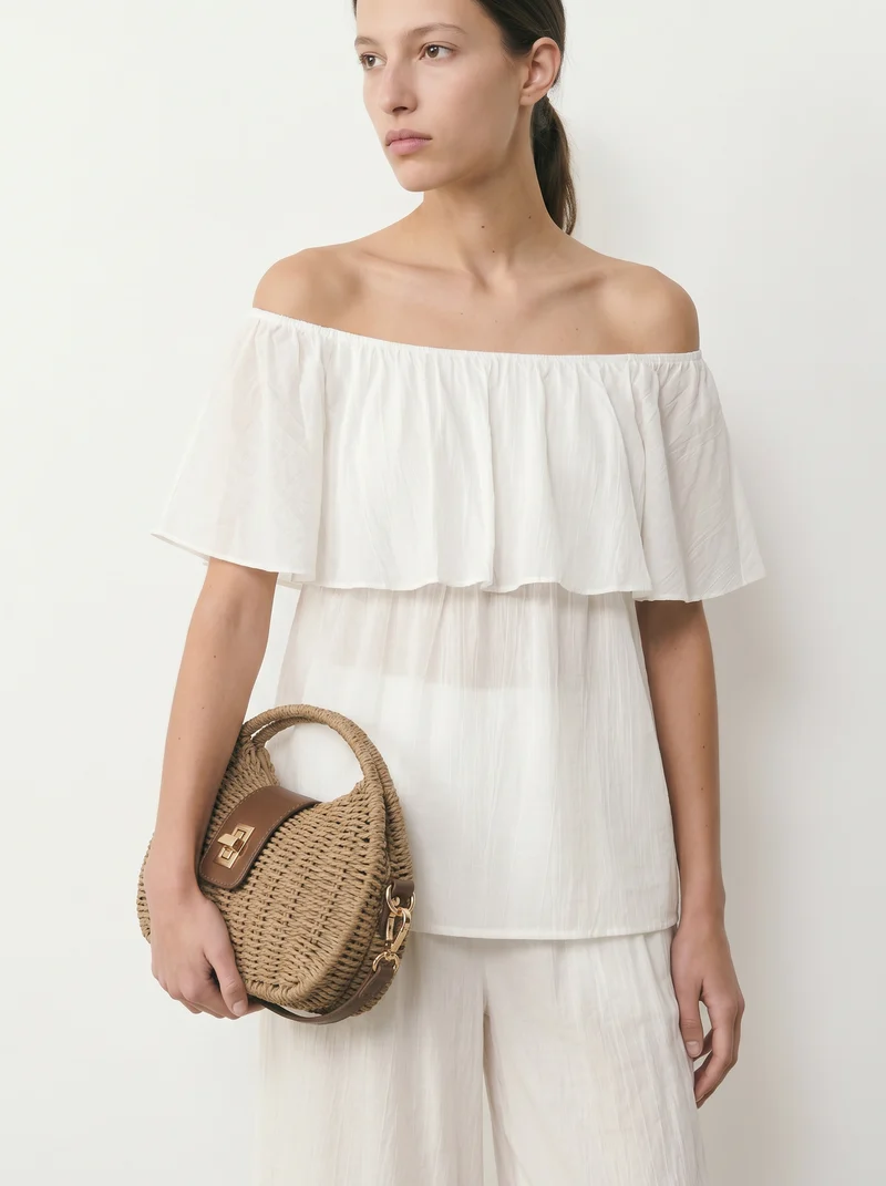 Casacca manica corta scollo a barca donna - Bianco