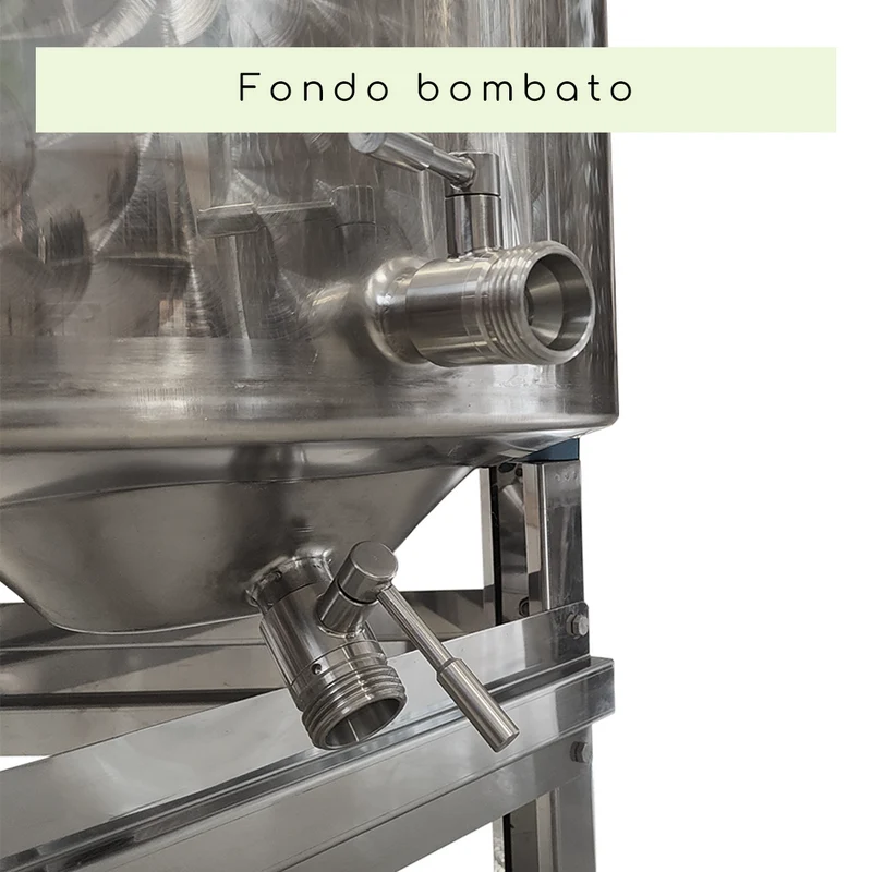 SERBATOIO INOX SEMPREPIENO AD ARIA LT 500 FONDO BOMBATO CON PIEDI
