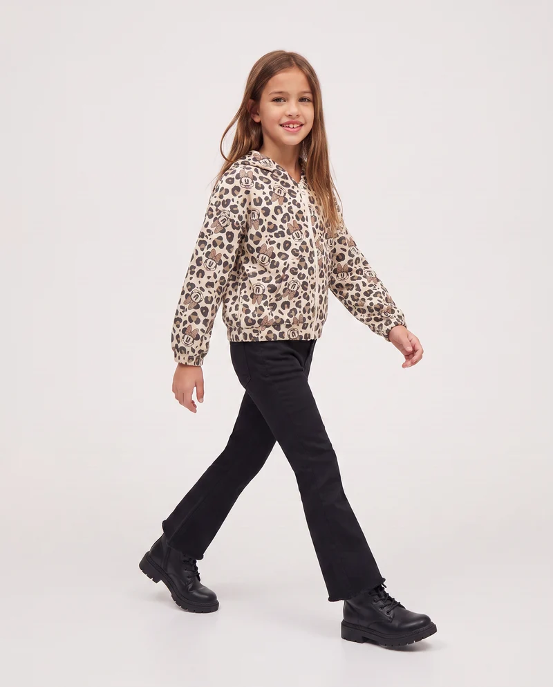 Felpa zip e cappuccio stampa Disney Minnie - Fantasia