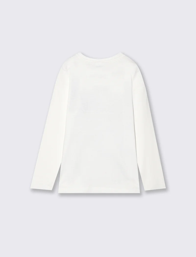 T-shirt Goku maniche lunghe in cotone - Bianco latte