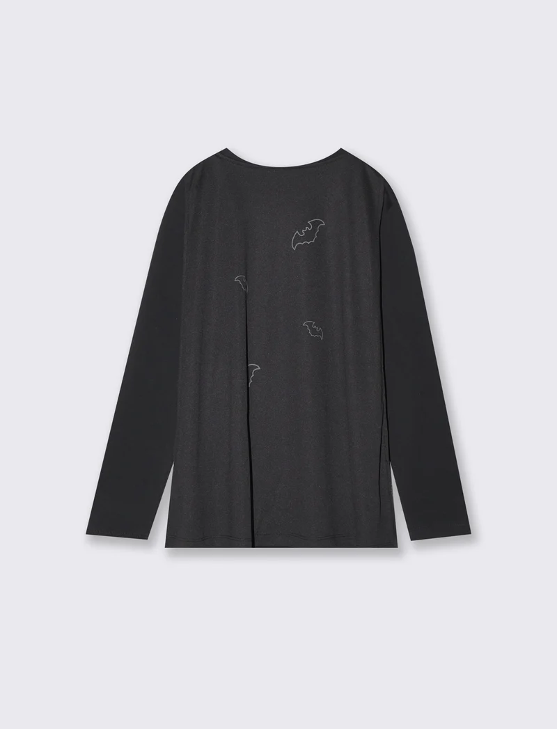 T-shirt Halloween con mantello removibile - Nero
